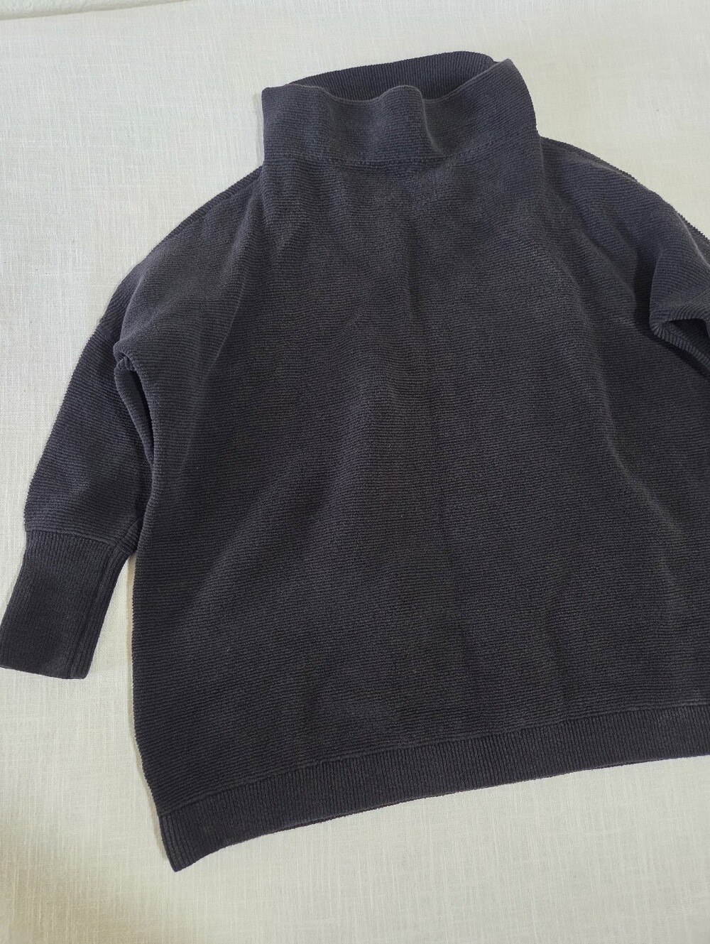 Free People Slouchy Faded Black Turtleneck Sweater Classic Knit Womens Medium